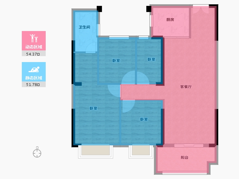 湖北省-黄冈市-蕲春城市花园3期-96.00-户型库-动静分区