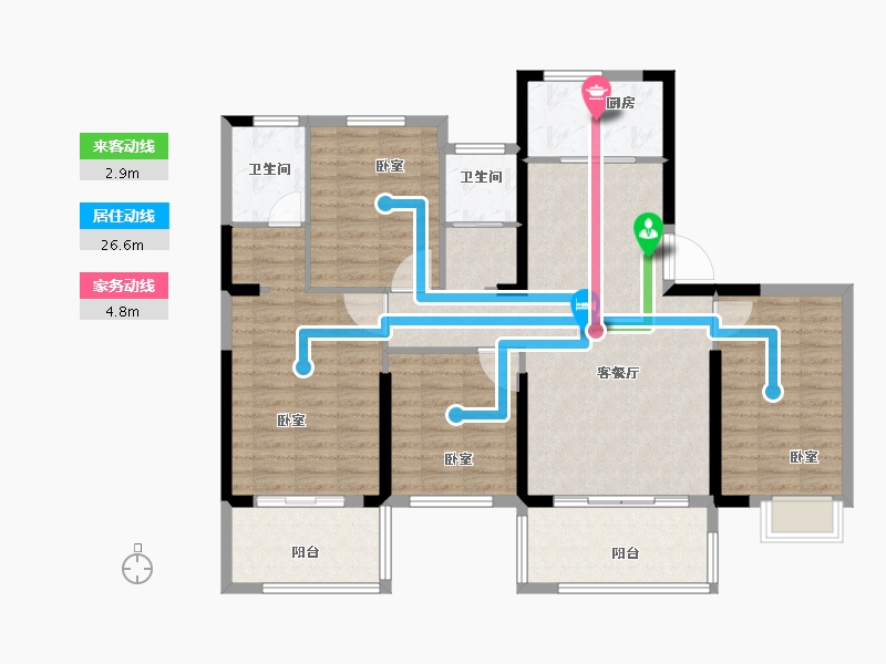 湖北省-荆州市-闽洪·水岸豪庭-116.50-户型库-动静线