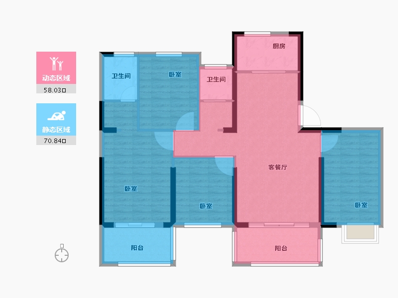 湖北省-荆州市-闽洪·水岸豪庭-116.50-户型库-动静分区