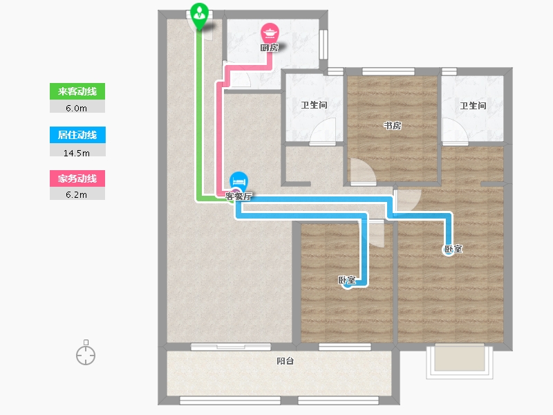 湖北省-黄冈市-滨河·智汇城-93.81-户型库-动静线