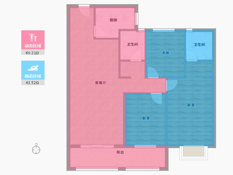 湖北省-黄冈市-滨河·智汇城-93.81-户型库-动静分区