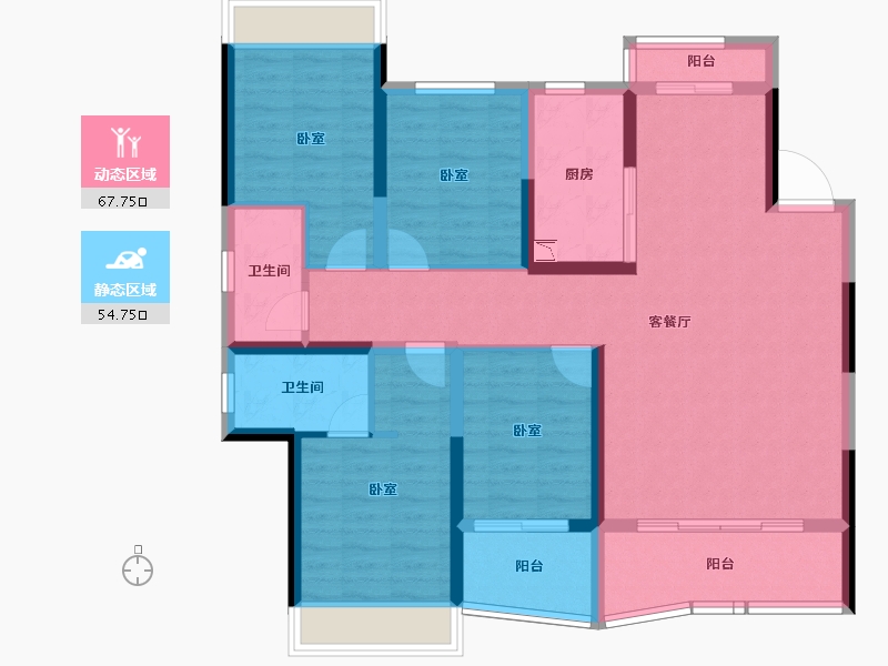 湖北省-襄阳市-襄阳绿地中央广场-108.85-户型库-动静分区