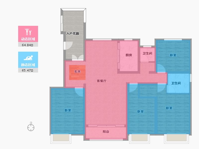 河南省-驻马店市-置地上河苑-127.34-户型库-动静分区