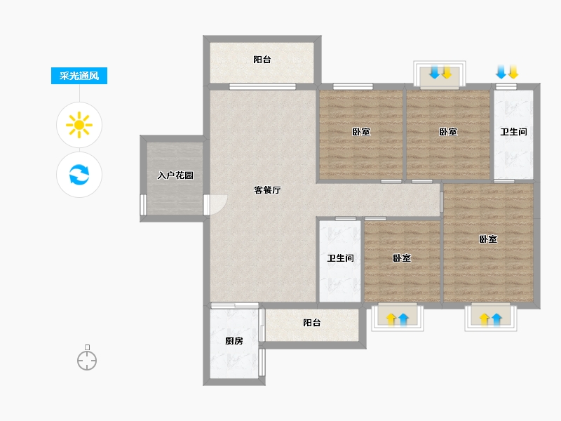 湖南省-衡阳市-山河国际-118.66-户型库-采光通风