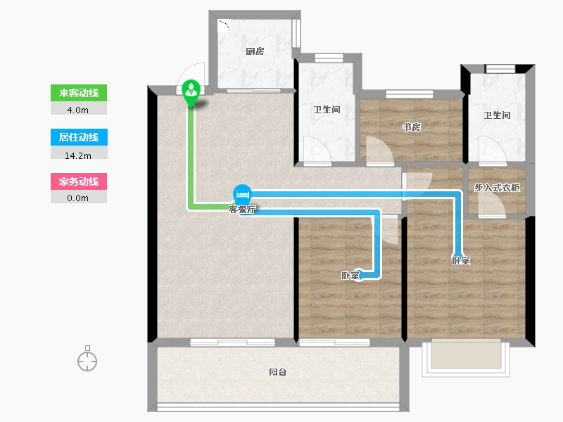 湖南省-株洲市-中梁建宁檀府-84.77-户型库-动静线