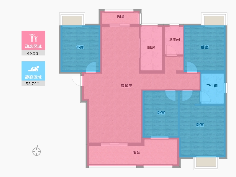 湖北省-黄冈市-滨河·智汇城-109.00-户型库-动静分区