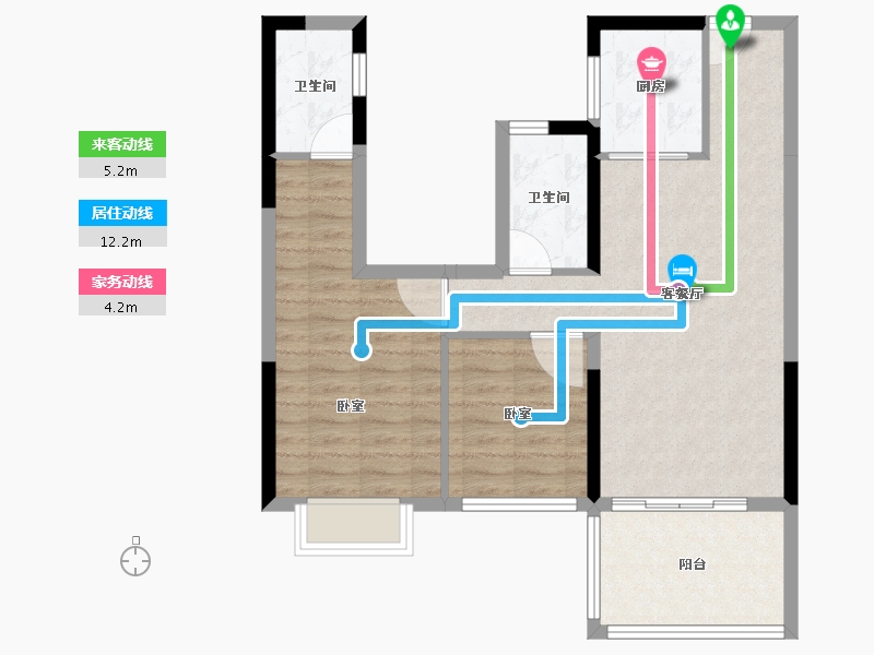 湖北省-荆州市-利达学府壹号-72.97-户型库-动静线