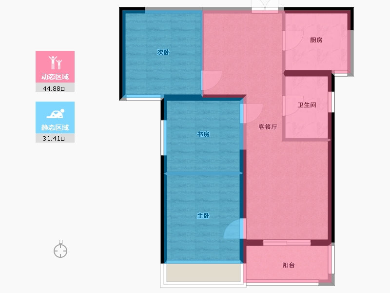 河南省-郑州市-汇泉景悦城-68.00-户型库-动静分区