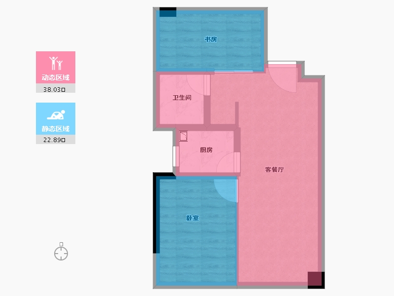 浙江省-宁波市-绿城深蓝公寓-54.00-户型库-动静分区