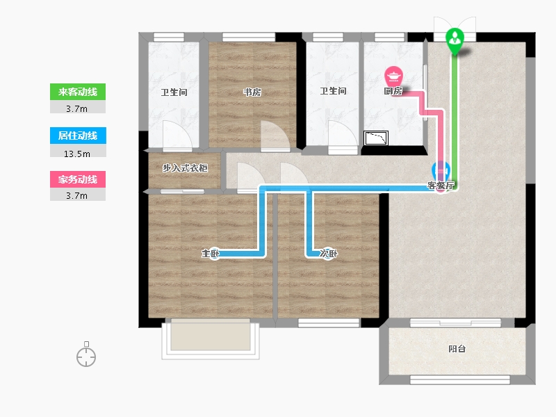 湖南省-长沙市-长房天翼未来城-74.75-户型库-动静线