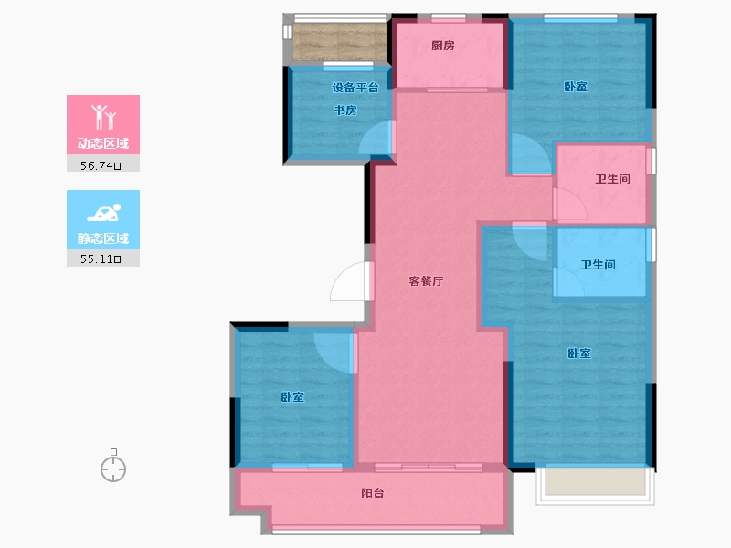 浙江省-绍兴市-新昌碧桂园珺悦-103.00-户型库-动静分区