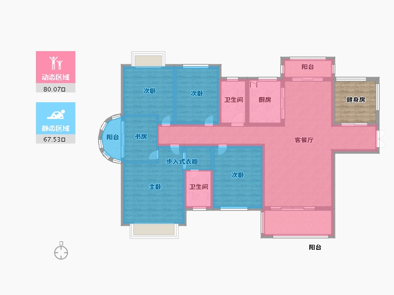 湖南省-株洲市-聚龙九号-138.91-户型库-动静分区