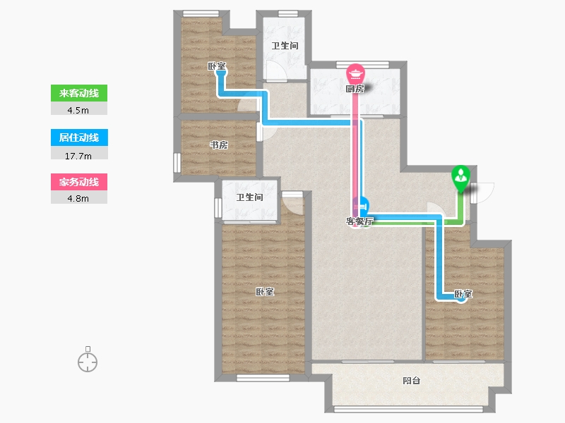 河南省-信阳市-四季花城玉兰庭-115.98-户型库-动静线