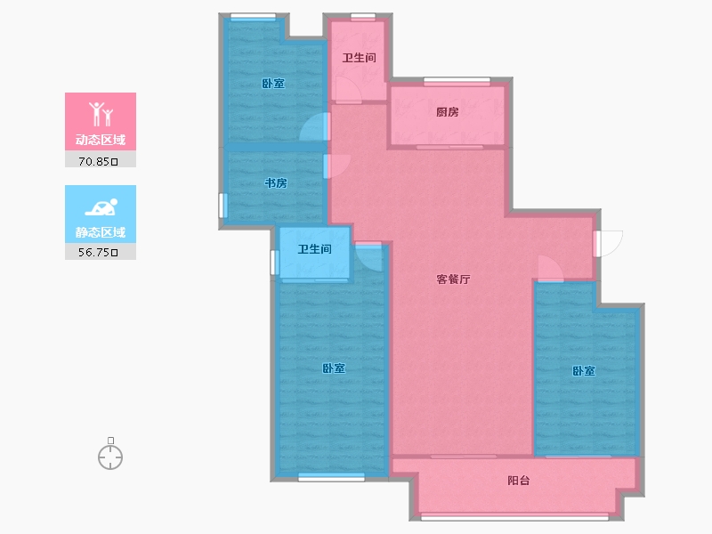 河南省-信阳市-四季花城玉兰庭-115.98-户型库-动静分区