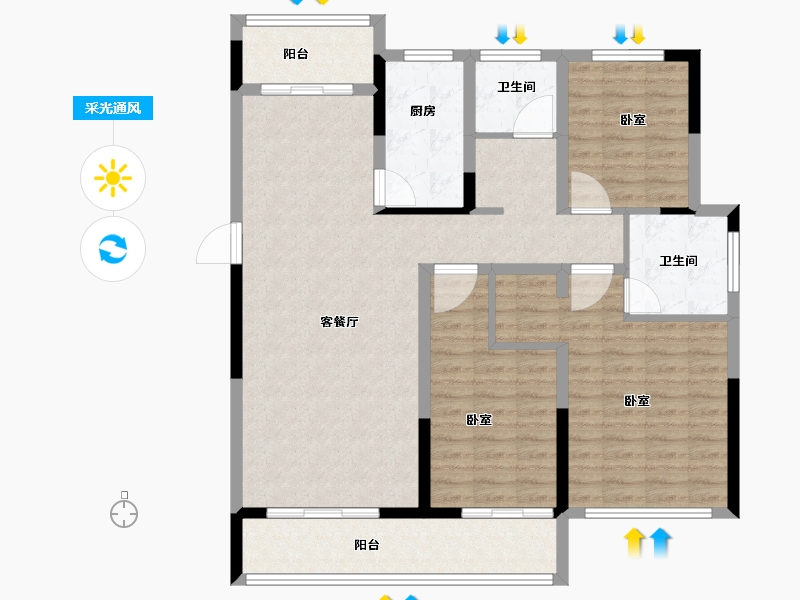 河南省-商丘市-同信天墅-109.35-户型库-采光通风