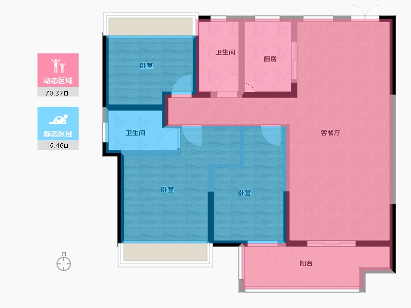 湖北省-黄冈市-铁投·书香林语-104.00-户型库-动静分区