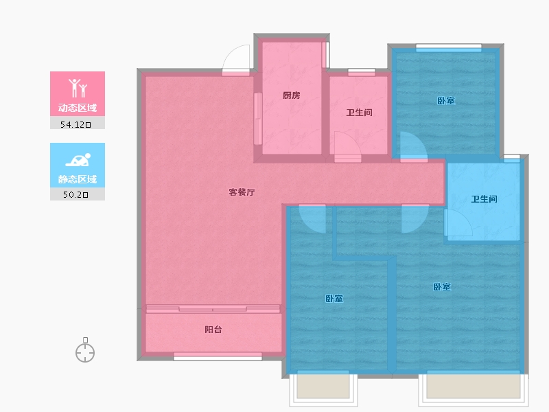 河南省-驻马店市-置地上河苑-93.47-户型库-动静分区