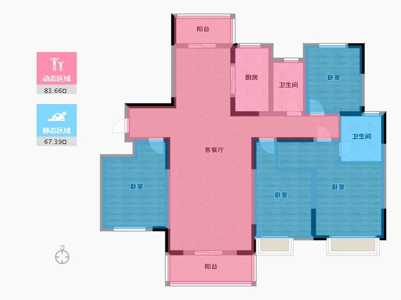 河南省-许昌市-建业北海桂园-134.77-户型库-动静分区