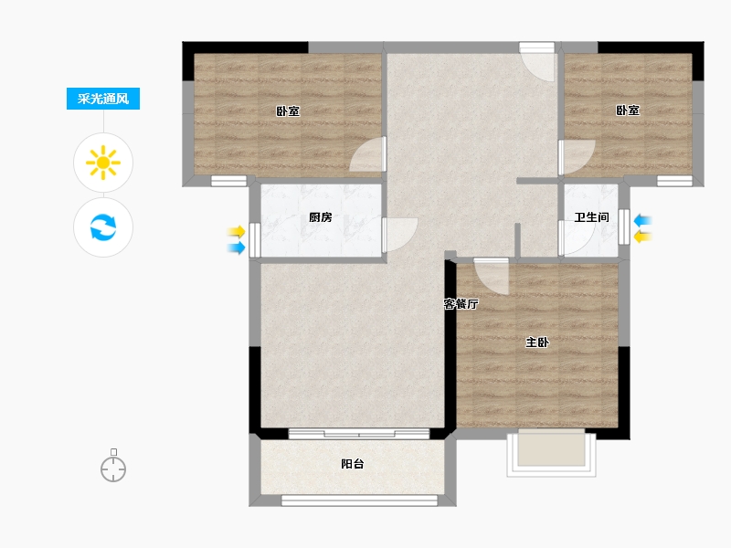 湖北省-宜昌市-长阳龙津星城-80.11-户型库-采光通风