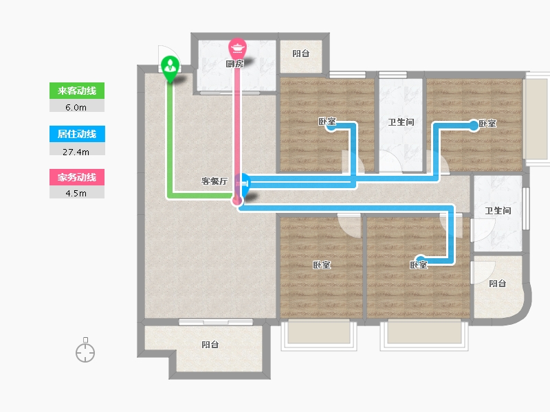 湖南省-衡阳市-山河国际-109.66-户型库-动静线