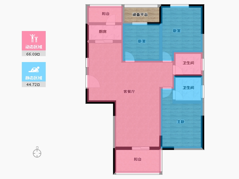 湖北省-黄冈市-锦绣山河幸福城三期-102.00-户型库-动静分区