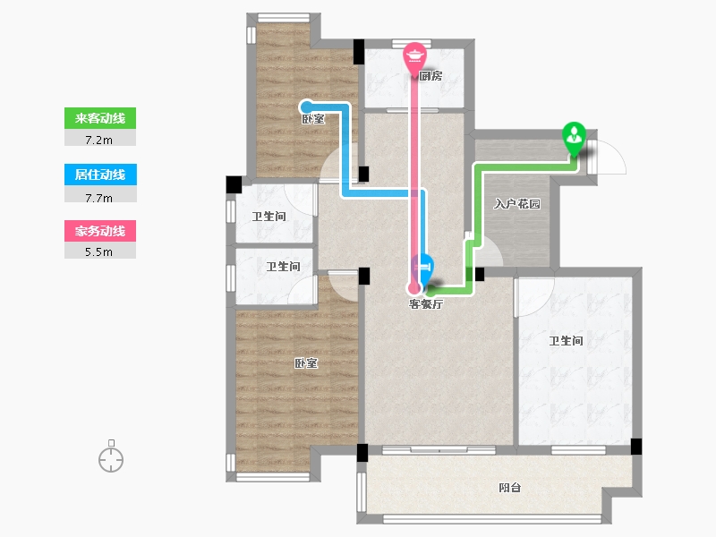 湖北省-黄冈市-泰信梧桐苑-98.90-户型库-动静线