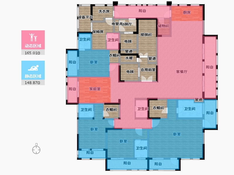 河南省-郑州市-永威梅隆公馆-348.49-户型库-动静分区