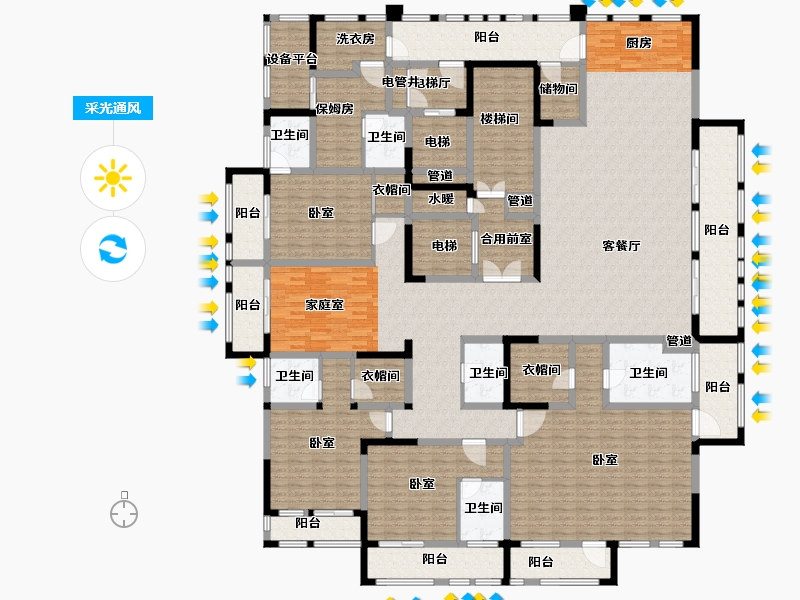 河南省-郑州市-永威梅隆公馆-348.49-户型库-采光通风