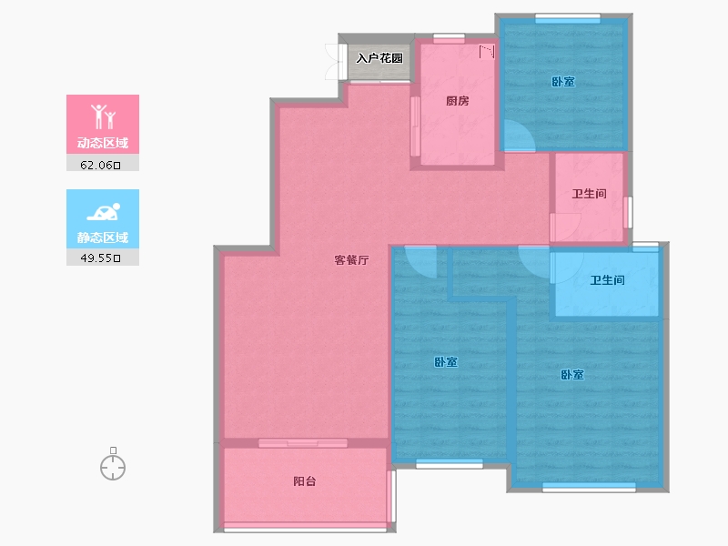 湖北省-襄阳市-楚豪时代天骄-102.48-户型库-动静分区