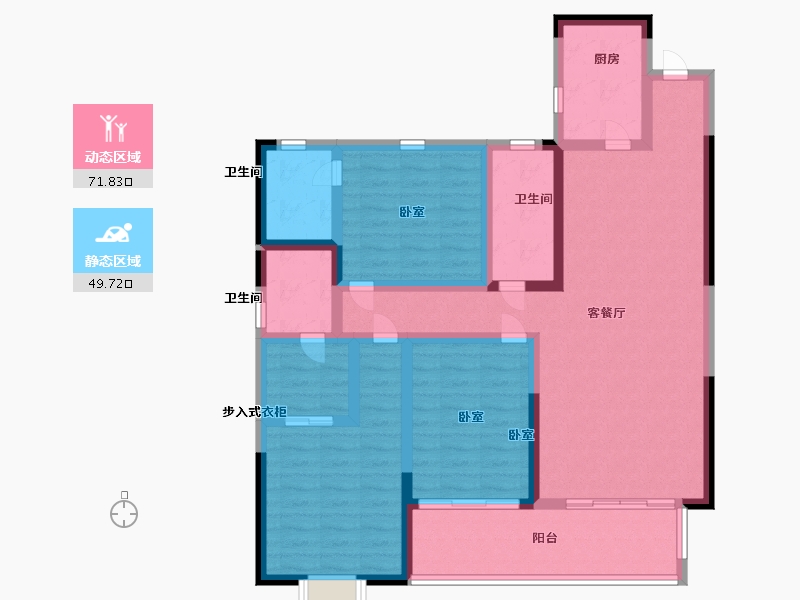 湖南省-邵阳市-中驰晨曦桐江府-107.00-户型库-动静分区