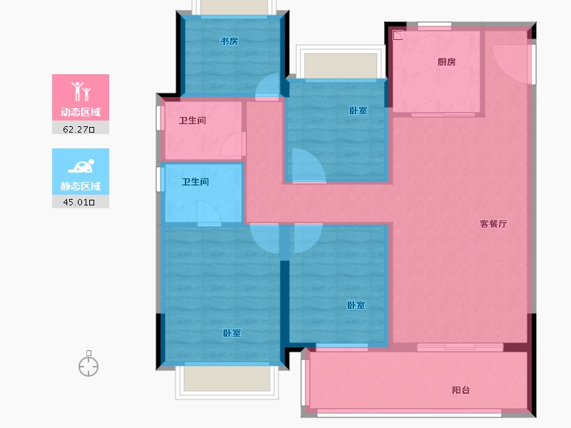 湖北省-荆州市-中梁首府-96.00-户型库-动静分区