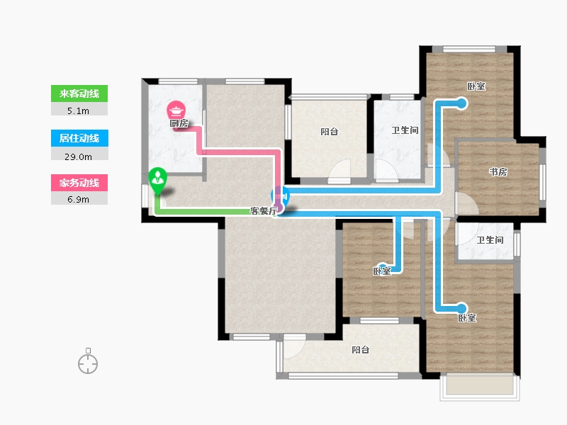 湖北省-黄冈市-嘉晟长河水岸-130.01-户型库-动静线