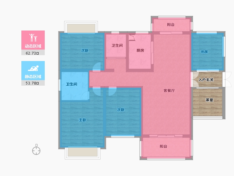 湖南省-株洲市-聚龙九号-112.65-户型库-动静分区