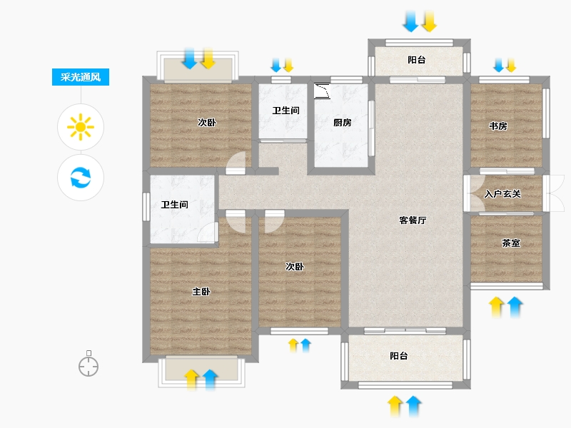 湖南省-株洲市-聚龙九号-112.65-户型库-采光通风