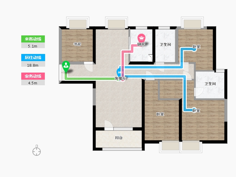 湖北省-武汉市-中建福地星城福邸-114.44-户型库-动静线