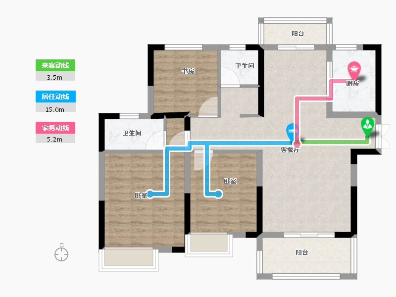 湖北省-黄冈市-红安汇景新城-91.81-户型库-动静线