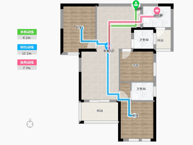 湖北省-黄冈市-嘉晟长河水岸-88.41-户型库-动静线