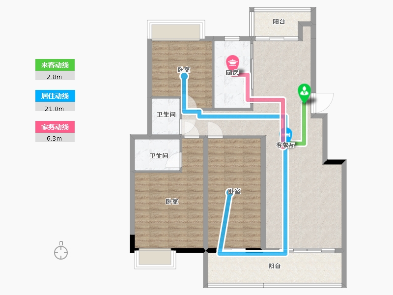 湖北省-黄石市-錦綉·御湖湾-113.67-户型库-动静线