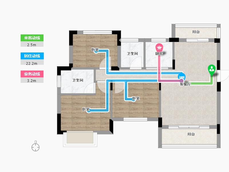 湖北省-襄阳市-天润智慧城-62.75-户型库-动静线