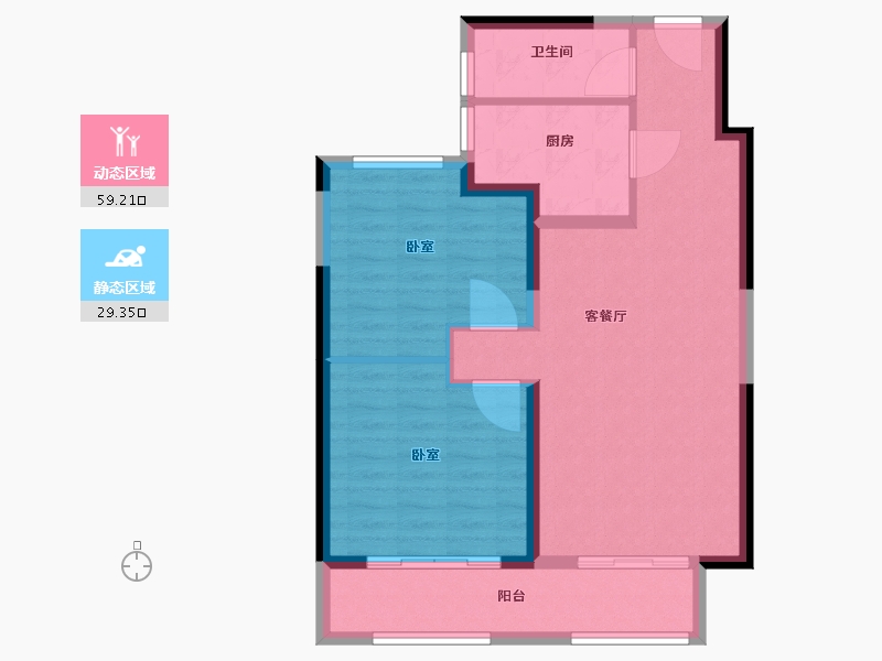 湖北省-武汉市-远洋东方境世界观-80.00-户型库-动静分区