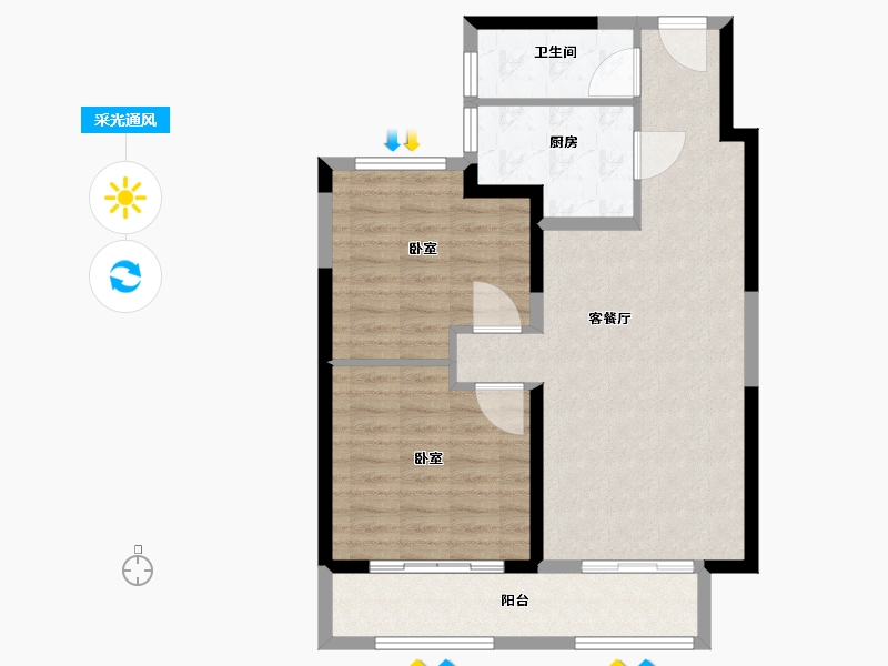 湖北省-武汉市-远洋东方境世界观-80.00-户型库-采光通风