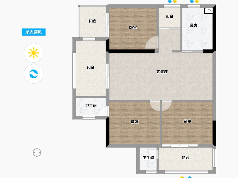 湖北省-十堰市-震洋贵府-93.91-户型库-采光通风