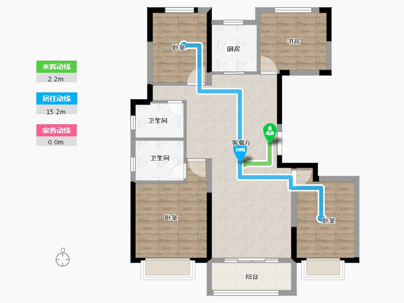 浙江省-金华市-美的宝龙世家-103.00-户型库-动静线