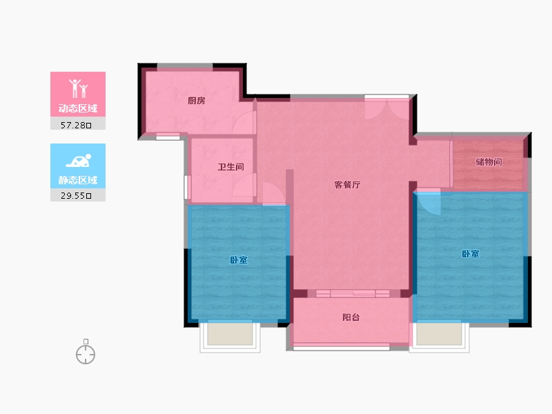 湖北省-武汉市-中建福地星城福邸-78.01-户型库-动静分区