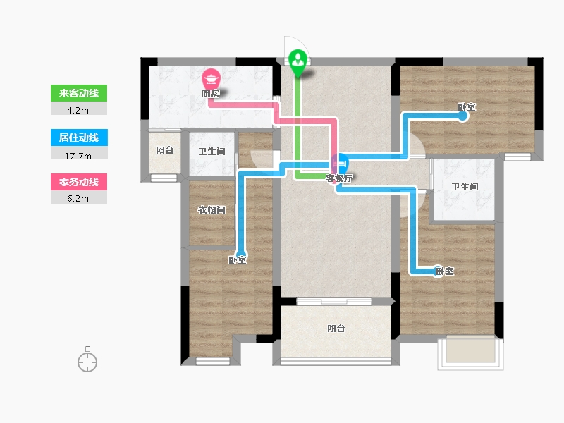 湖北省-咸宁市-咸宁名仕学府-81.66-户型库-动静线