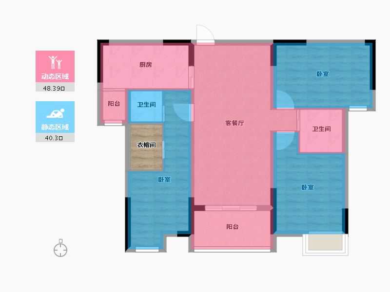 湖北省-咸宁市-咸宁名仕学府-81.66-户型库-动静分区