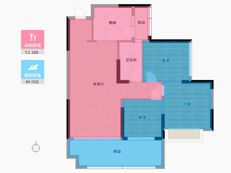 湖南省-湘潭市-永达九华府-87.71-户型库-动静分区