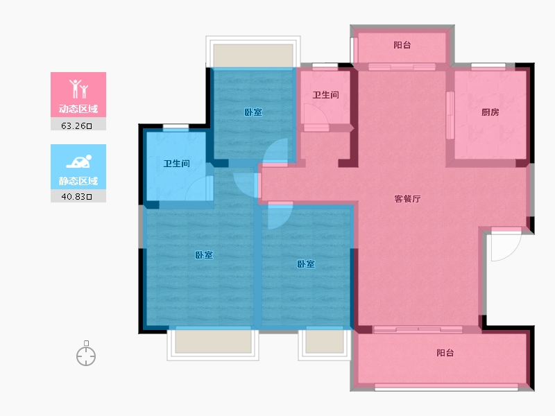 湖南省-常德市-金源国际二期-91.76-户型库-动静分区