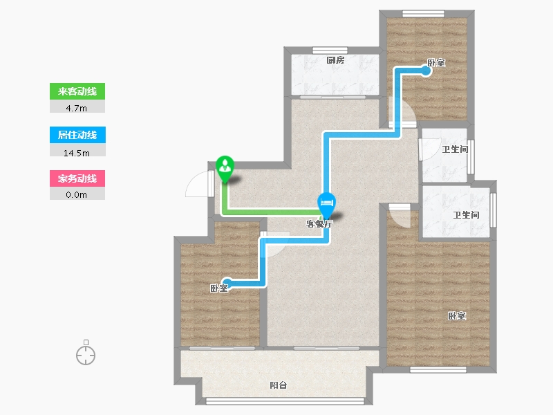 河南省-信阳市-四季花城玉兰庭-103.00-户型库-动静线