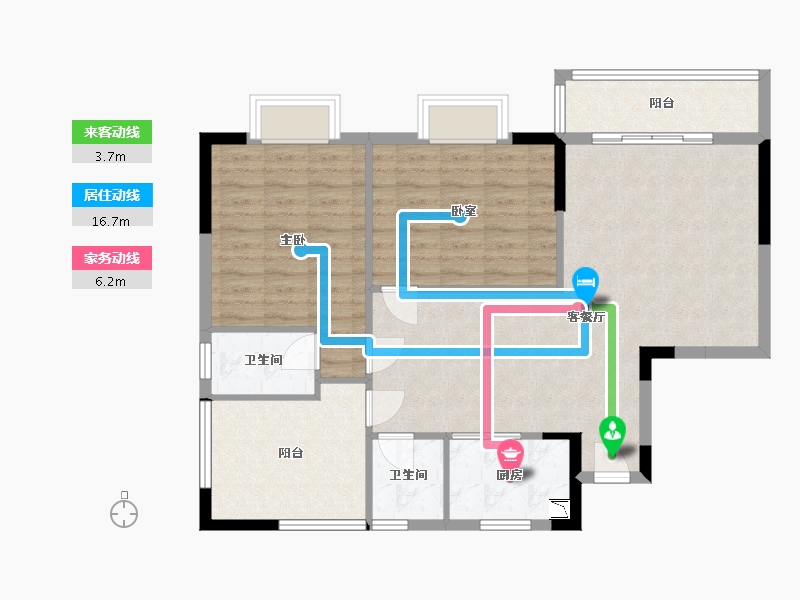 湖北省-宜昌市-长阳龙津星城-90.40-户型库-动静线